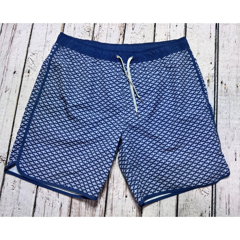 Fair Harbor Lined Performance Blue Swim Trunks 8" Inseam Men's XXL